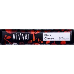 Baton de ciocolata amaruie cu visine VEGAN bio x 35g Vivani