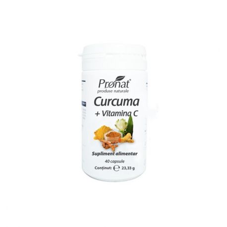 Curcuma plus vitamina C 40cp Pronat