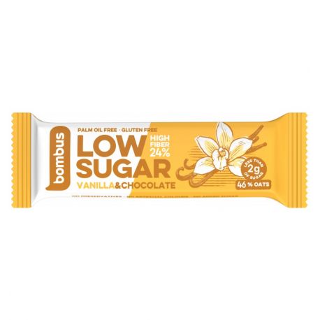 Baton proteic Low Sugar cu vanilie si ciocolata, 40g Bombus